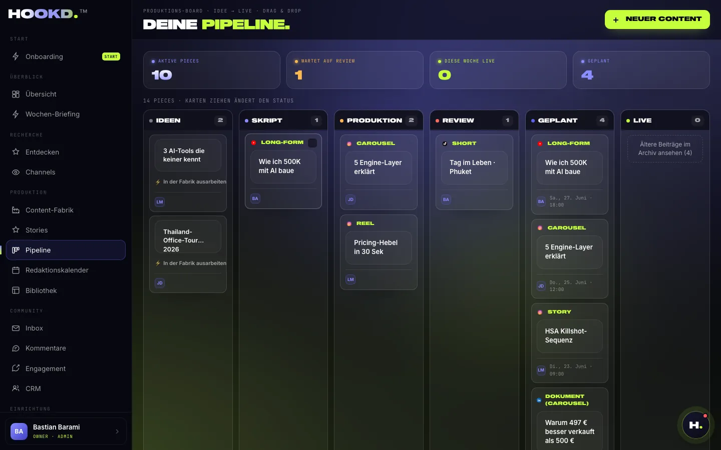 HOOKD App: Pipeline